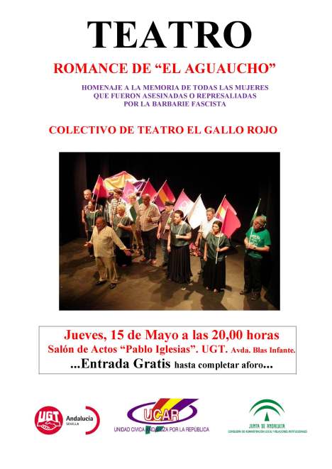 CARTEL DEL ROMANCE DE EL AGUAUCHO. UGT 15-05-14
